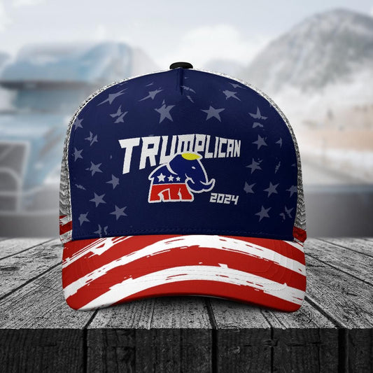 Trumplican Elephant  Trucker Cap -Freedom and Libertee
