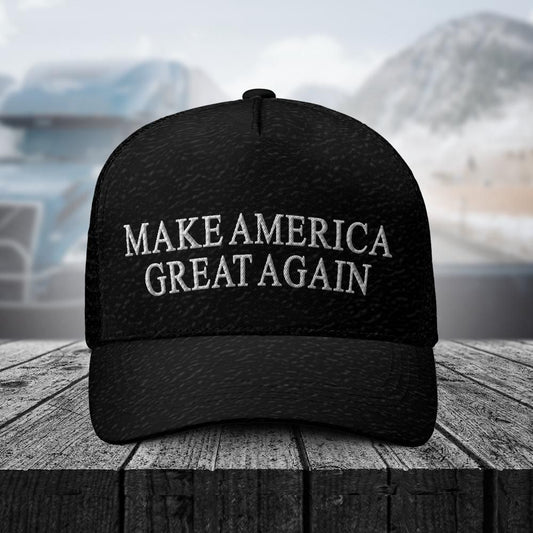 MAGA Triple Black Trucker Cap-Freedom and Libertee
