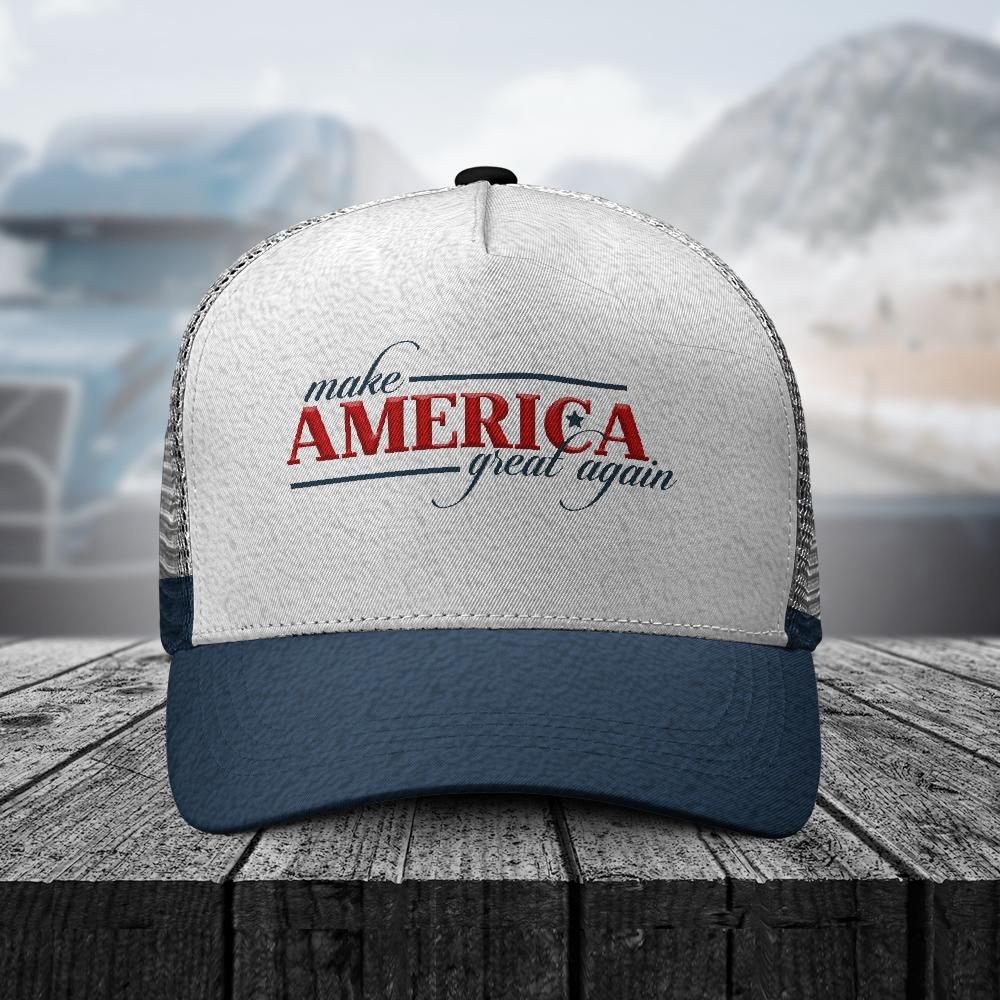 MAGA Calligraphy Trucker Cap-Freedom and Libertee
